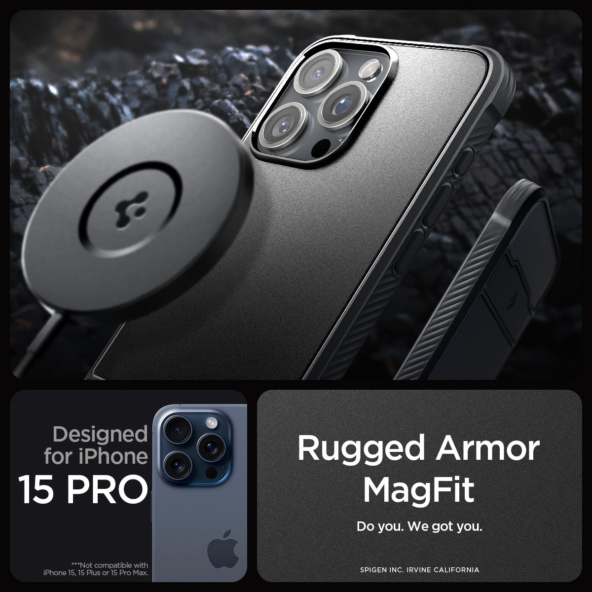 iPhone 15 Series - Rugged Armor (Mag Fit)