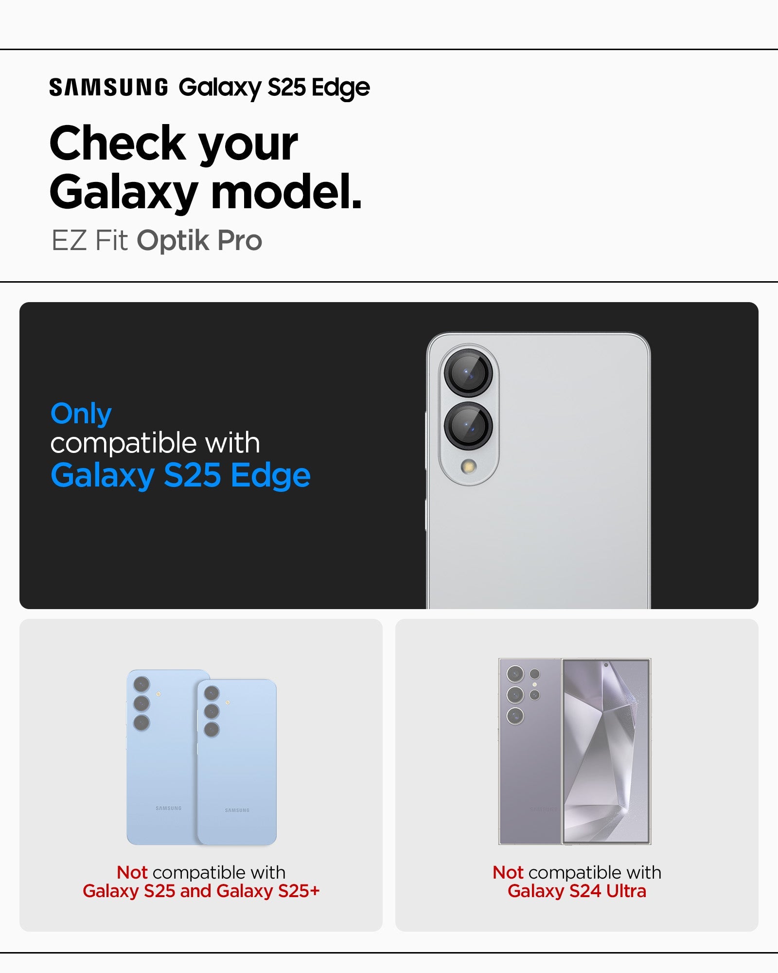 Galaxy S25 Edge - Optik EZ Fit Lens Pro Protector
