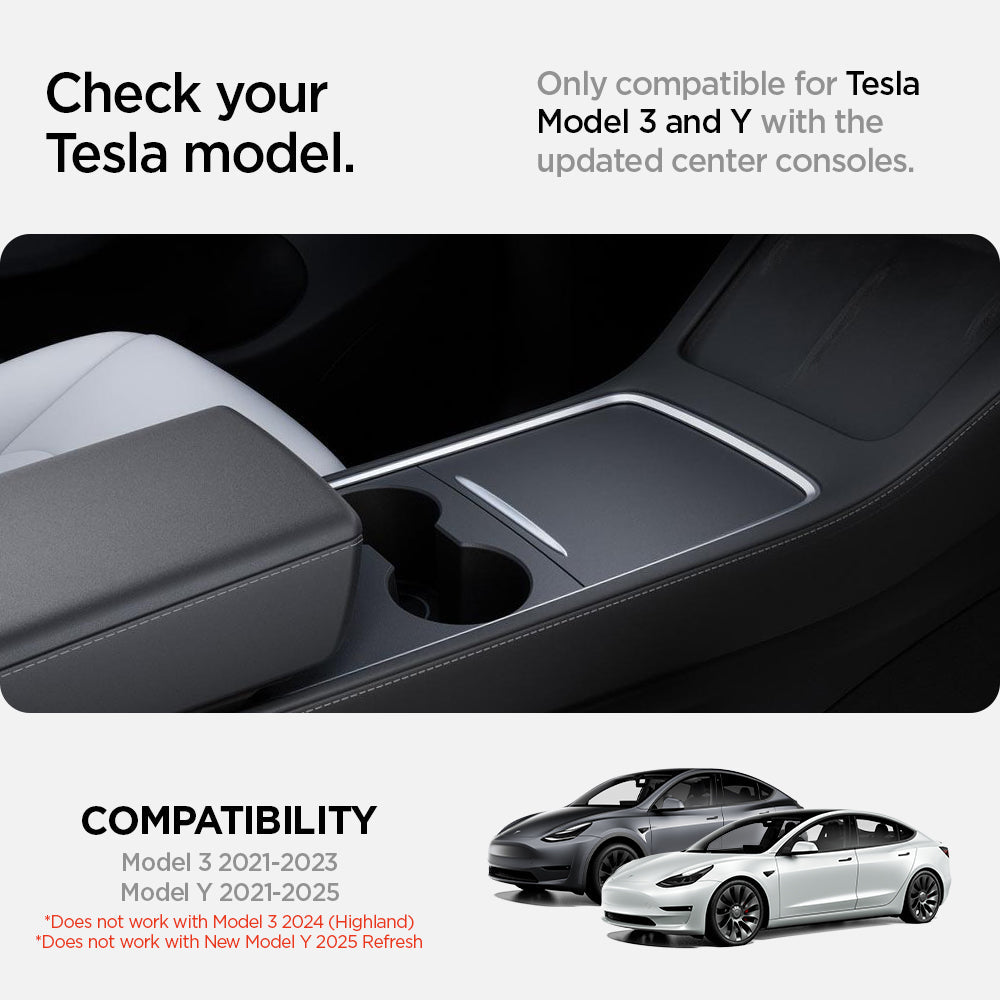 Tesla Series - Sliding Center Console Organizer Upper Tray | 4-Section