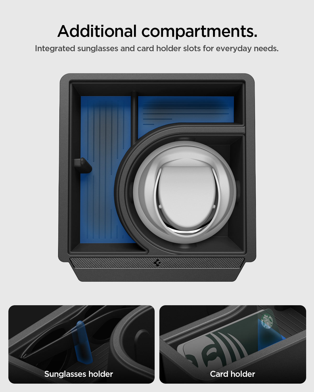 Tesla Series - Sliding Center Console Organizer with Bottle Holder | TO220SC