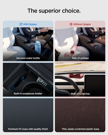 Tesla Series - Sliding Center Console Organizer with Bottle Holder | TO220SC
